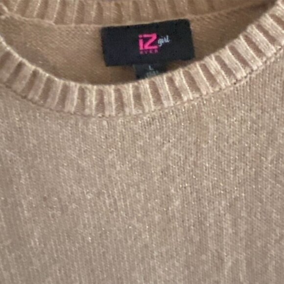 IZ Byer Girl-Girls Crew Neck Light Glitter Sweater And Scarf-Brown-Size 14-GUC - Picture 3 of 6